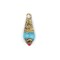 The Bead Chest Turquoise Brass Capped Locket Pendant (28x10mm)